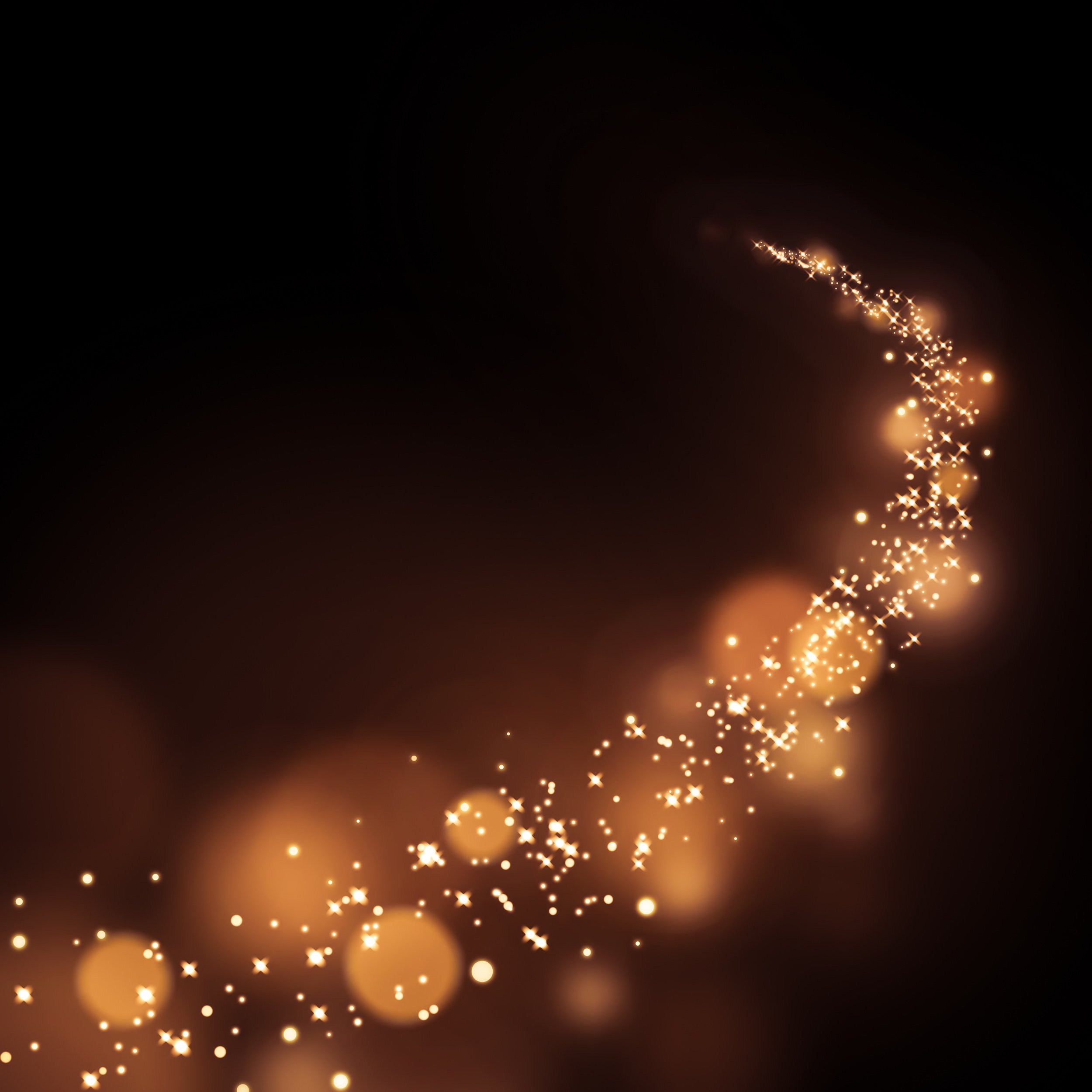 Abstract bokeh gold dust glitter star curve background