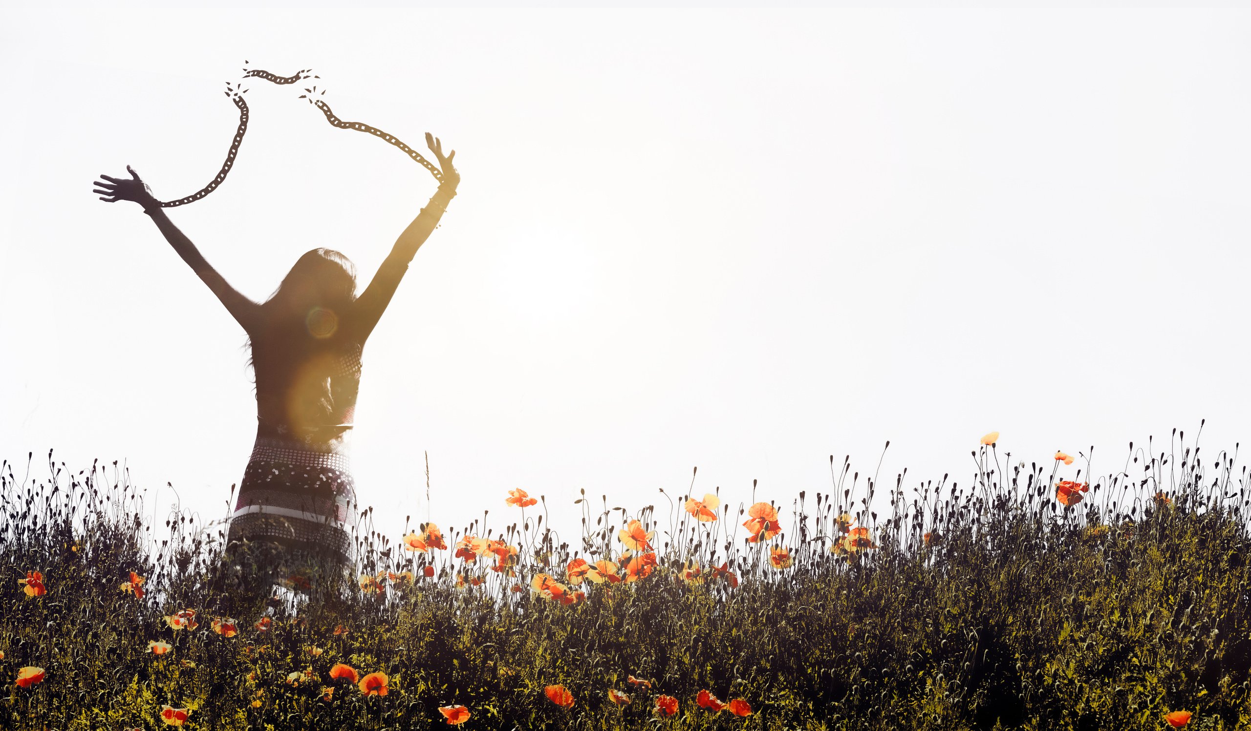 A woman breaking her chains